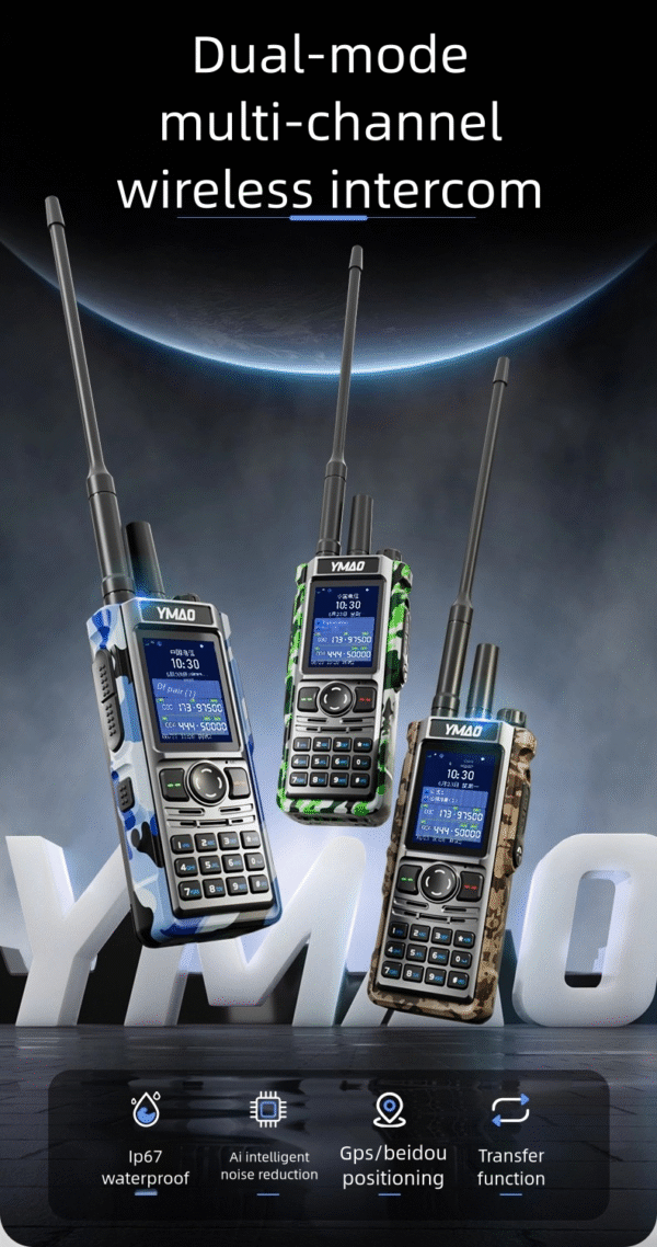 Y5800 10W High output full band two way radio with NOAA, FM radio IP67 waterproof Al smart noise reduct Al smart noise reduction